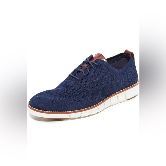 Cole Haan Other - Cole Haan Men Zerogrand Stitchlite Oxford Size 10.5 Navy Marine Knit Casual Shoe